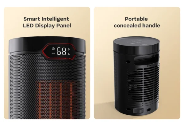 Small Electric Heater, 3s, 110, PTC, Portable - view 3