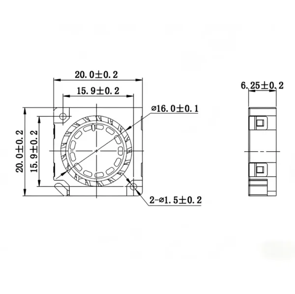Small Micro Blower, 2cm, 20x20x6mm, 5V/12V, Centrifugal - view 6