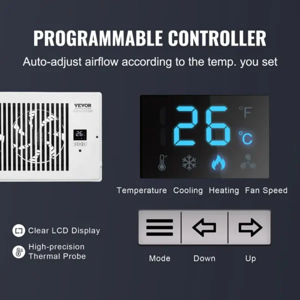 Smart Booster Fan, Wall, 25W - view 5