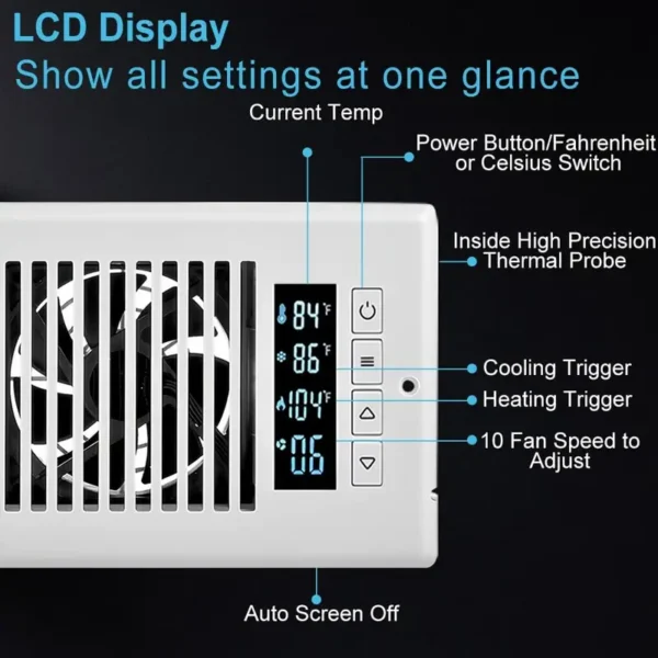 Smart Register Booster Fan, 10-Speed, Wall - view 5