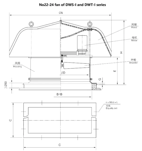 Smoke Exhaust Roof Fan, DWS-I, Axial - view 4