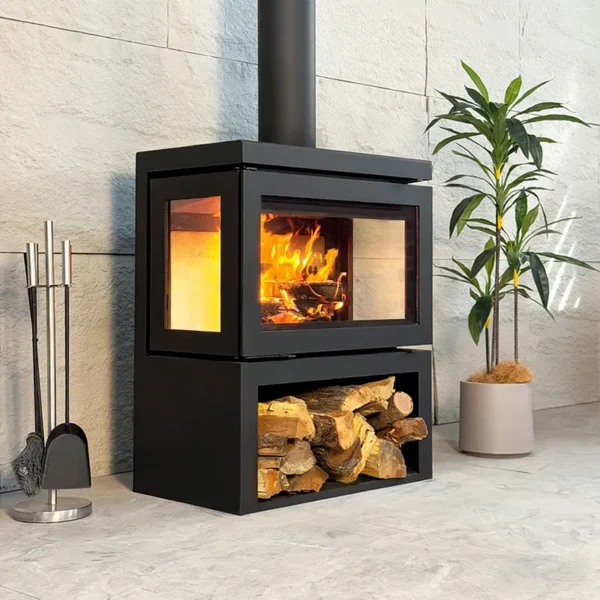Smokeless Wood Burning Fireplace, Steel Plate, wood fireplace - view 2