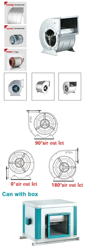 Snail Centrifugal Exhaust Fan, DKT4D-200, 200mm, Radial - view 6