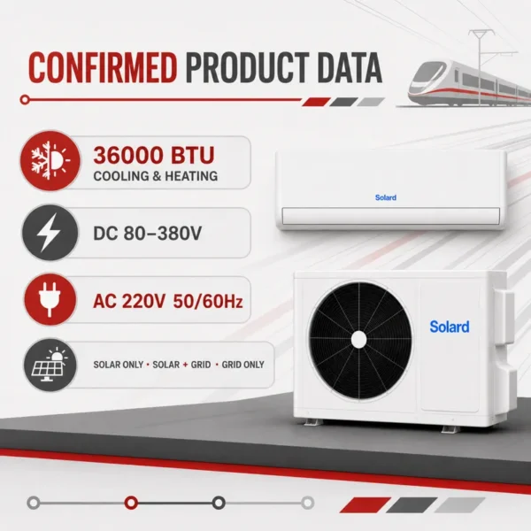 Solar Air Conditioner, 80-380V, 110-240V, 36000BTU, 3HP - view 5