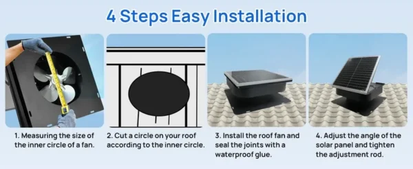Solar Axial Flow Fan, 40W, Roof - view 6