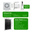 Solar Exhaust Fan, 25W, 4A, Brushless, Waterproof - view 6