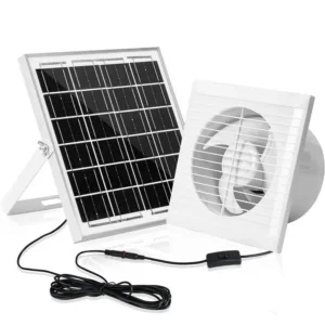 Solar Exhaust Fan, 6inch, Plastic, Axial, 2.9W