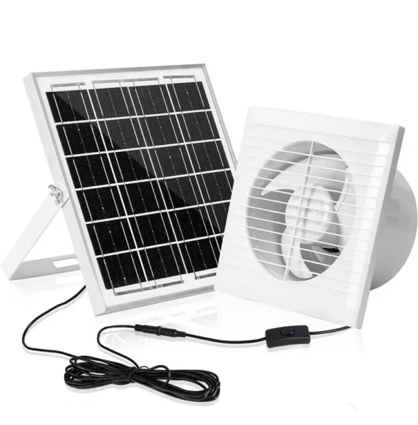 Solar Exhaust Fan, 6inch, Plastic, Axial, 2.9W