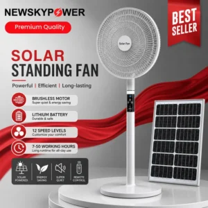 Solar Fan, 35h, 16inch, USB, LED