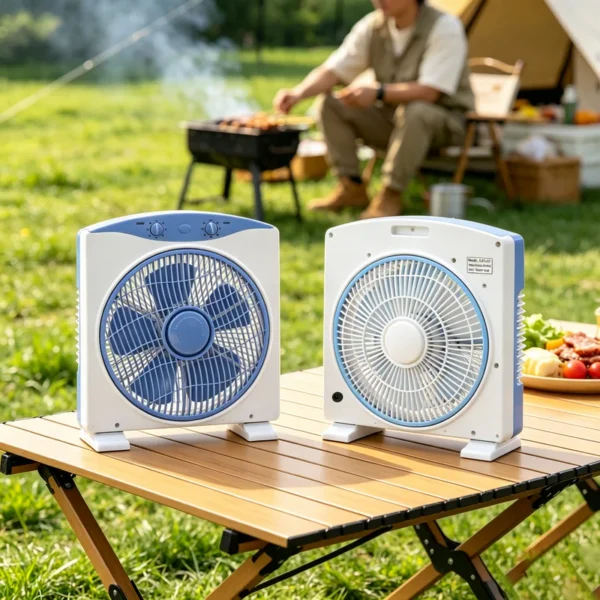 Solar Powered Box Fan, Portable, Electric, Plastic - view 2