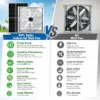 Solar Powered Exhaust Fan, 1110W, Wall, Axial - view 2