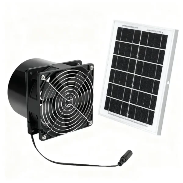 Solar Powered Exhaust Fan, 15W, 10000mAh, 2600RPM, 10ft - view 2