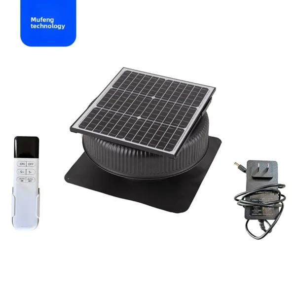 Solar Roof Exhaust Fan, Aluminum, 220V - view 4