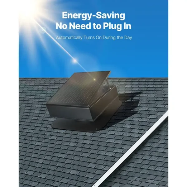 Solar Roof Exhaust Fan, D0100X3082P, 35W, 2400, CFM - view 5