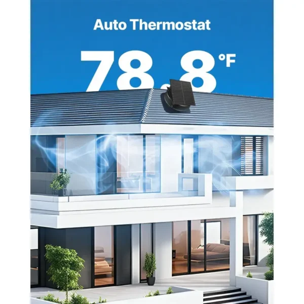 Solar Roof Exhaust Fan, D0100X3082P, 35W, 2400, CFM - view 6