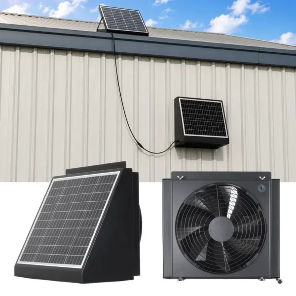 Solar Wall Exhaust Fan, 65W, Dc 24V, 1104CFM
