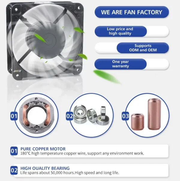 Speed Axial Cooling Fan, AC12038, 120*120*38mm, 27mm, 220V - view 3