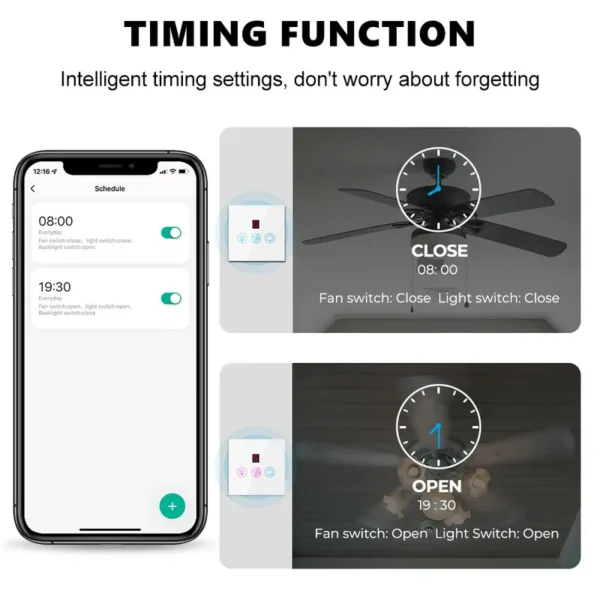 Speed Wifi Touch Fan, Wall, 1650w, Tempered Glass - view 2