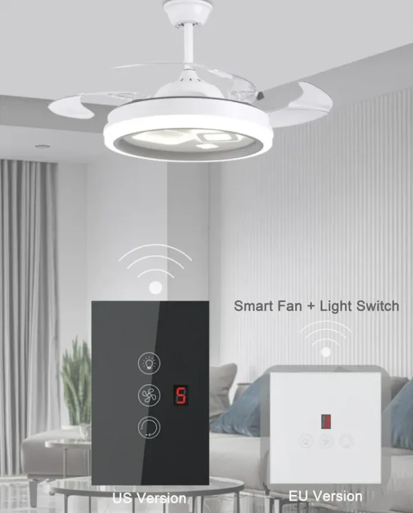 Speed Wifi Touch Fan, Wall, 1650w, Tempered Glass - view 3