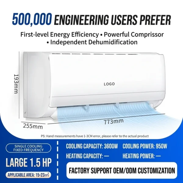 Split Air Conditioner, 1.5HP, 3600-5000, BTU, R410A - view 2