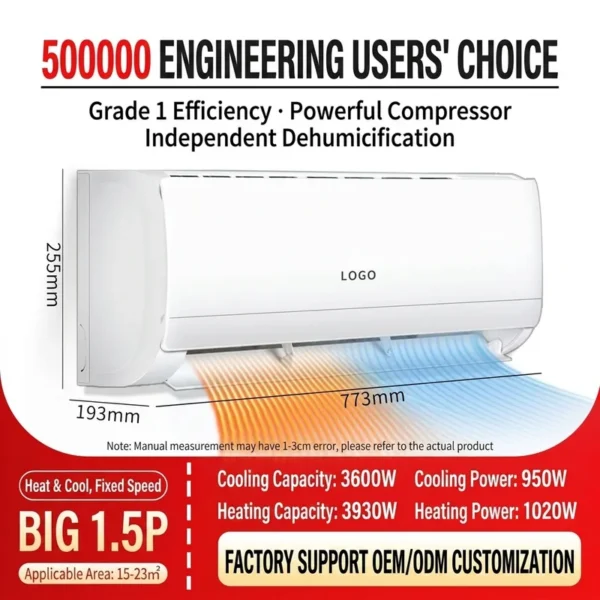 Split Air Conditioner, 1.5HP, 3600-5000, BTU, R410A - view 4