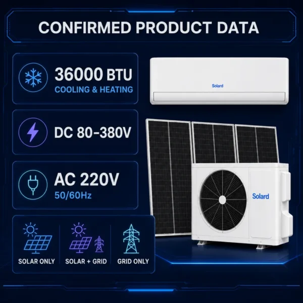 Split Air Conditioner, 36000BTU, Solar, Inverter, Wall - view 5