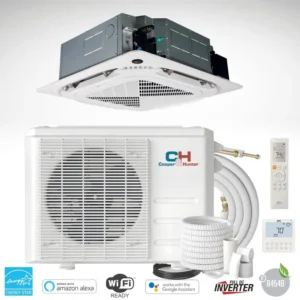 Split Air Conditioner, BTU, Ceiling, 230V, Inverter