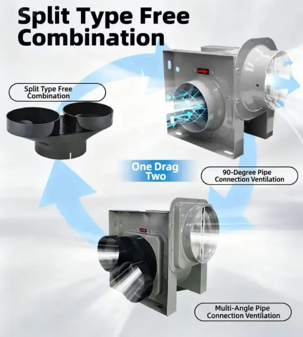 Split Exhaust Duct Fan, 220V, Steel, Cast - view 4