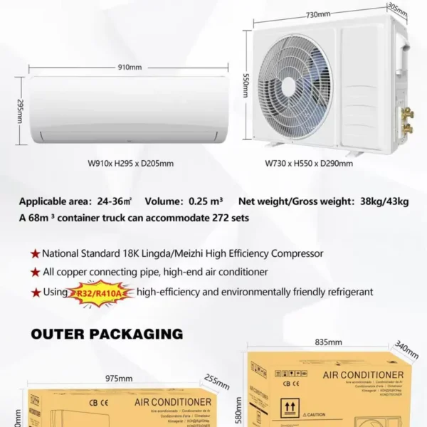 Split-type Air Conditioner, 18000BTU, AC - view 3