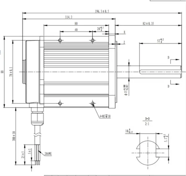 Square Bldc Motor, WS76, Brushless - view 2
