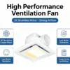 Square Ceiling Exhaust Fan, 8/10/12-Inch, CCT, LED