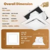 Square Ceiling Exhaust Fan, 8/10/12-Inch, CCT, LED - view 3