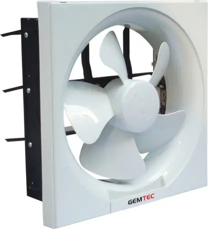 Square Exhaust Fan, 12", Plastic, Wall - view 3
