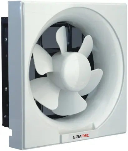 Square Exhaust Fan, 12", Plastic, Wall - view 5