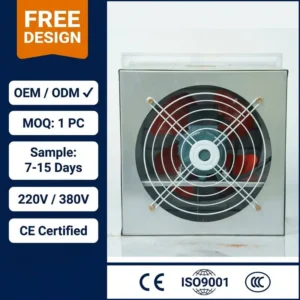 Square Wall-mounted Axial Fan, 220 V, Electric
