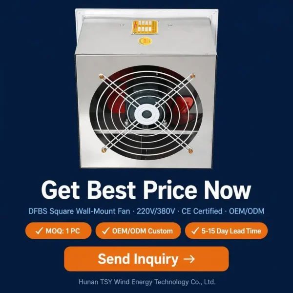 Square Wall-mounted Axial Fan, 220 V, Electric - view 6