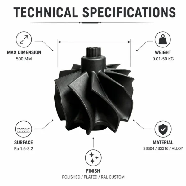 Stainless Steel Turbocharger Impeller - view 5