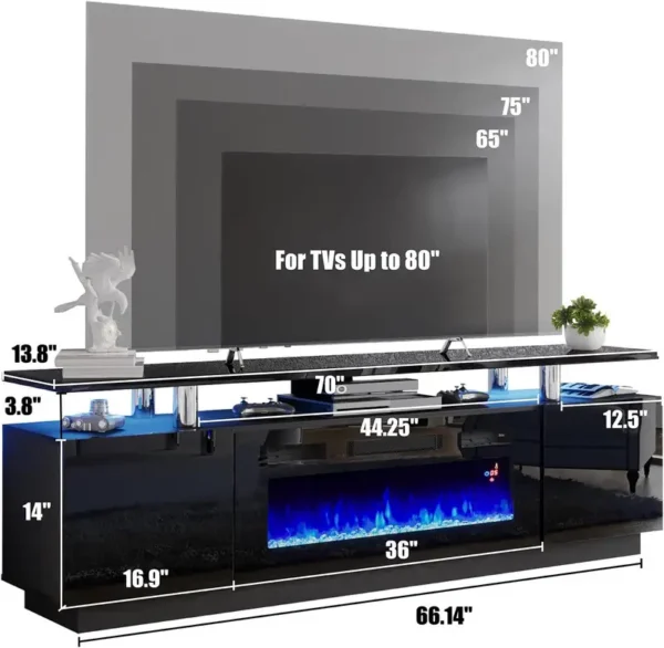 Stands with Electric Fireplace, 110V-240V, 750W - view 6