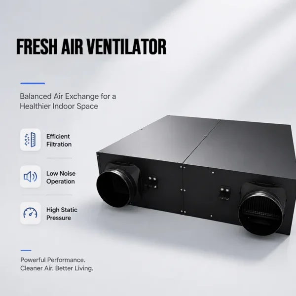 Static Pressure Ventilation Fan, ERV, 220 V, Metal - view 3