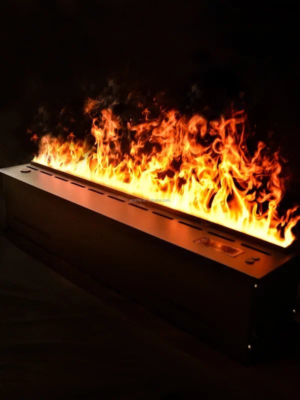 Steam Electric Mist Fireplace, 1200mm, Steel, 3D - view 6