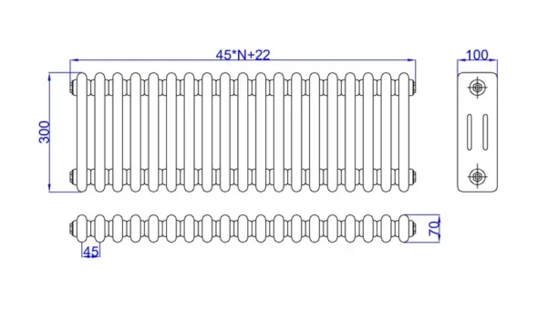 Steel Column Radiator, Stainless Steel - view 6