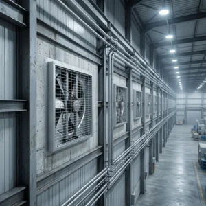Steel Cooling Exhaust Fan, 1380mm, AC 110, Galvanized Steel