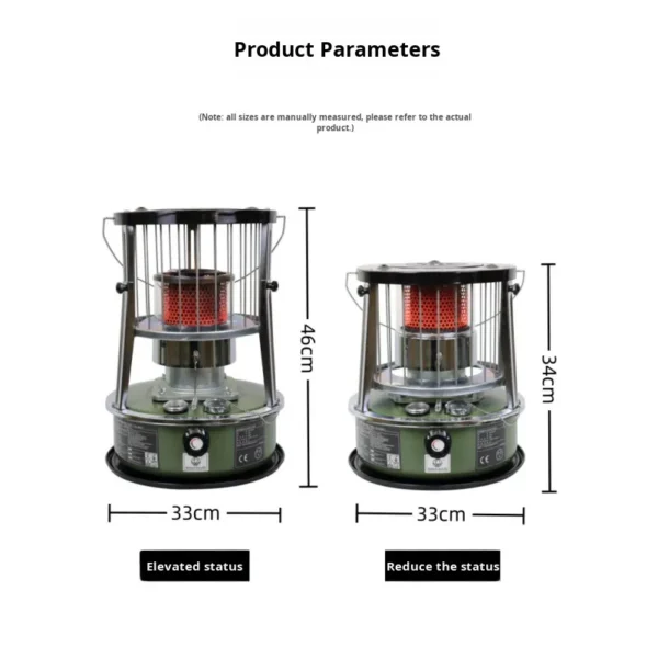 Steel Kerosene Heater, Portable, Stainless - view 2