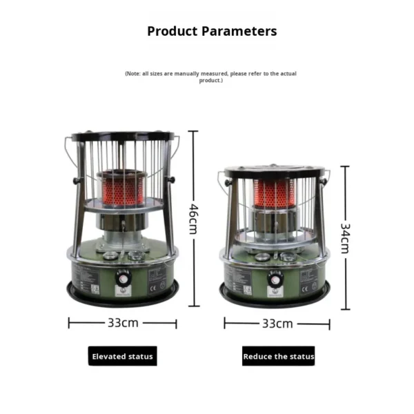 Steel Kerosene Heater, Stainless, Portable - view 2
