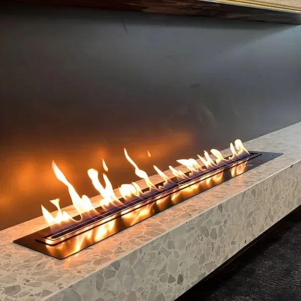 Steel Metal Ethanol Fireplace, Stainless Steel