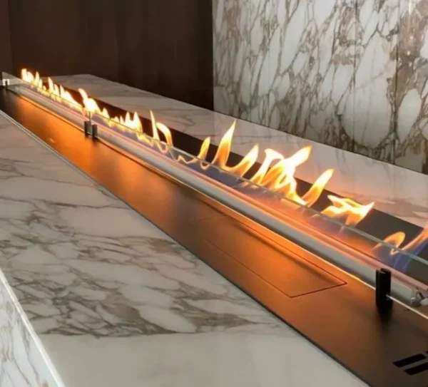 Steel Metal Ethanol Fireplace, Stainless Steel - view 5