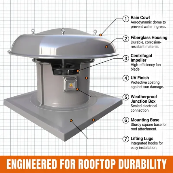 Steel Roof Exhaust Fan, DWT, 380V - view 8