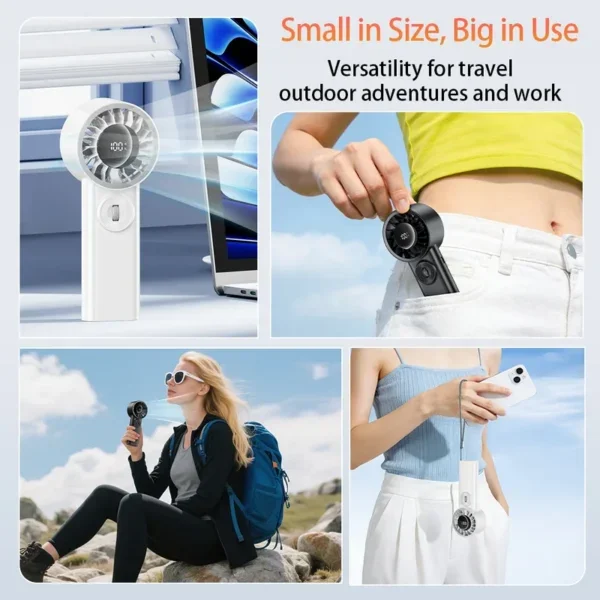 Stock Handheld Fan, LCD, USB, Portable, 100-Speed - view 3