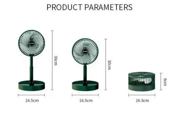 Storage Telescopic Folding Fan, USB, Plastic - view 5