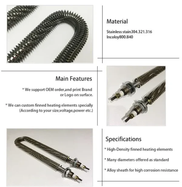 Strip Finned Tubular Heater, Stainless, Steel - view 3